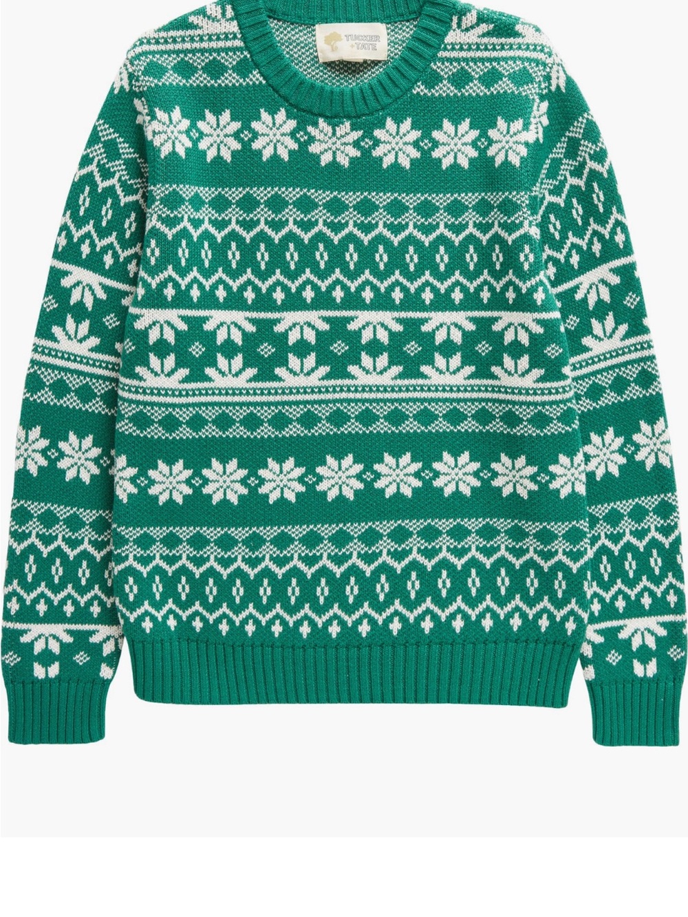 Tucker + Tate Boys Green Fair Isle Sweater Size 7
